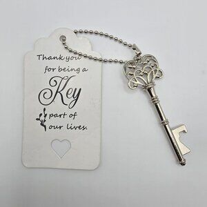 Thank You Gift Master Skeleton Key SilverTone Filigree Retro Style Bottle Opener